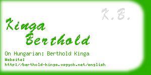 kinga berthold business card